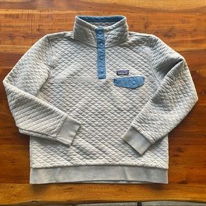 Women's Cotton Quilt Snap-T® Pullover Large Grey with blue